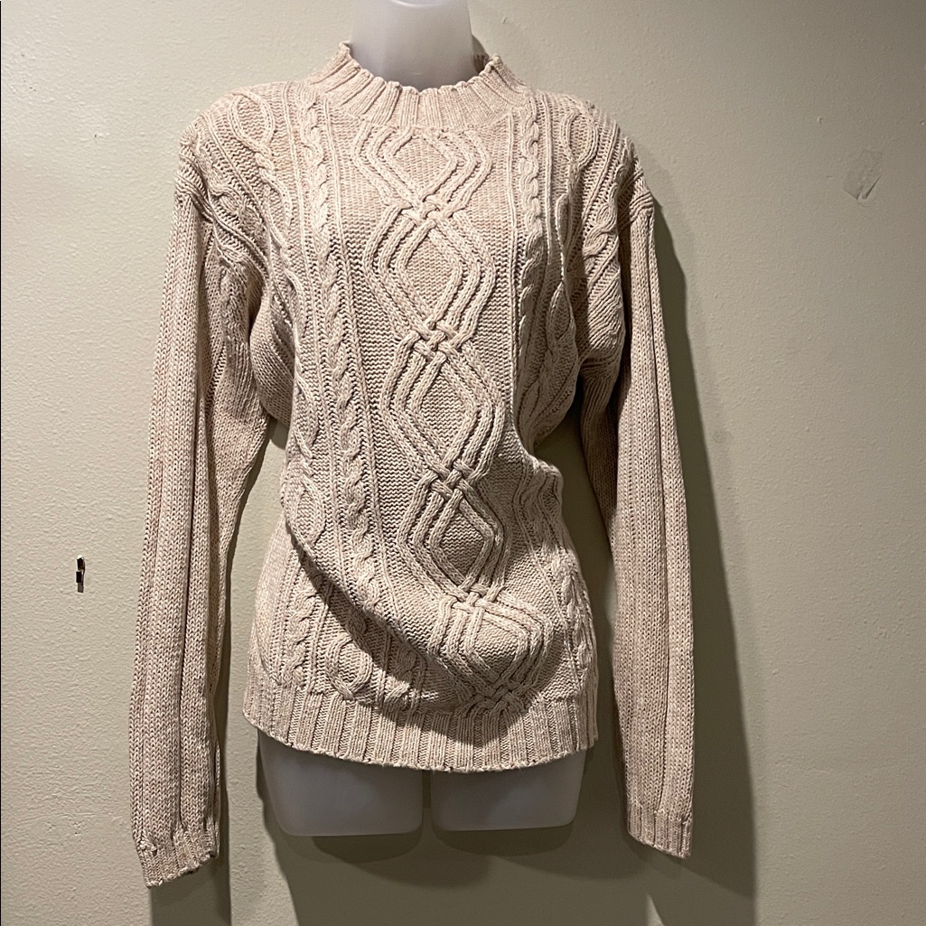 Debenham Neutral Cableknit Sweater, L